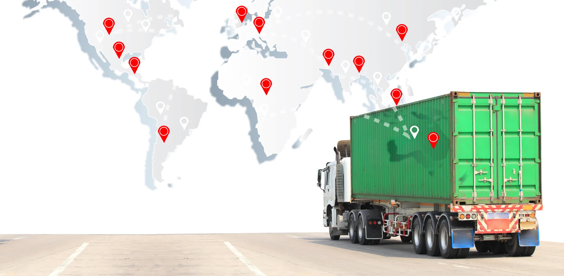 truck and a map of the visibility solution