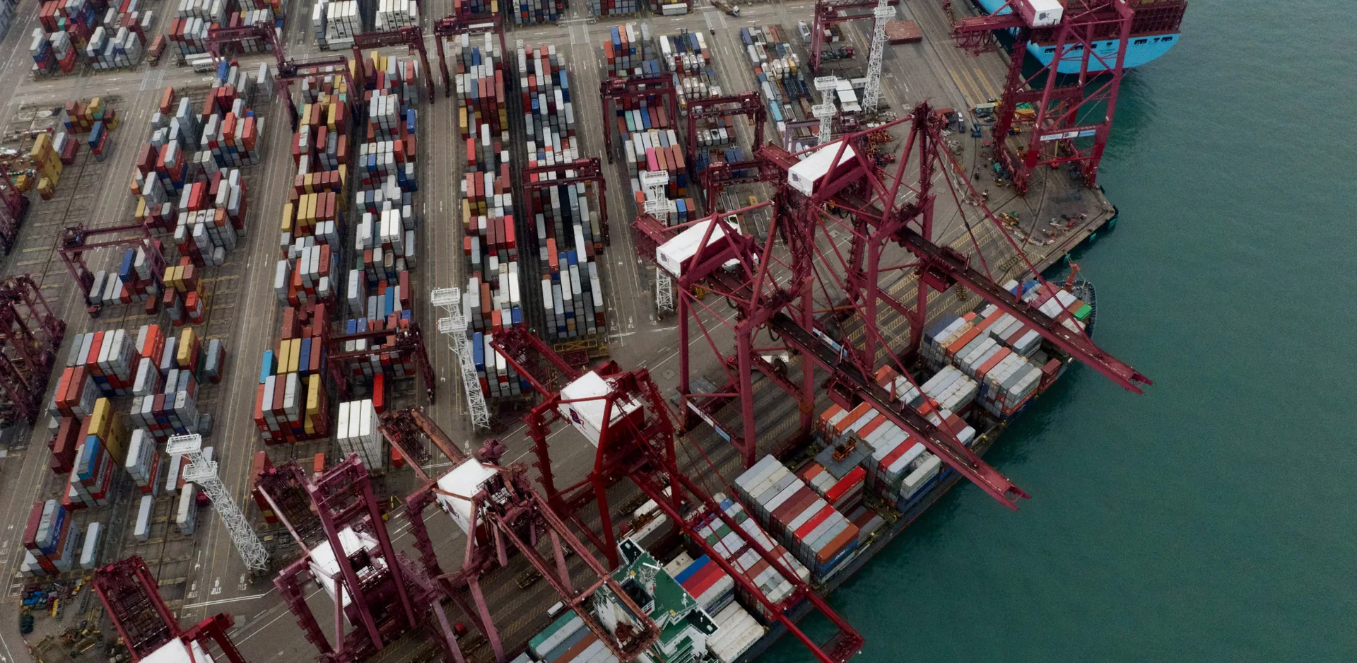 Port with cranes and containers