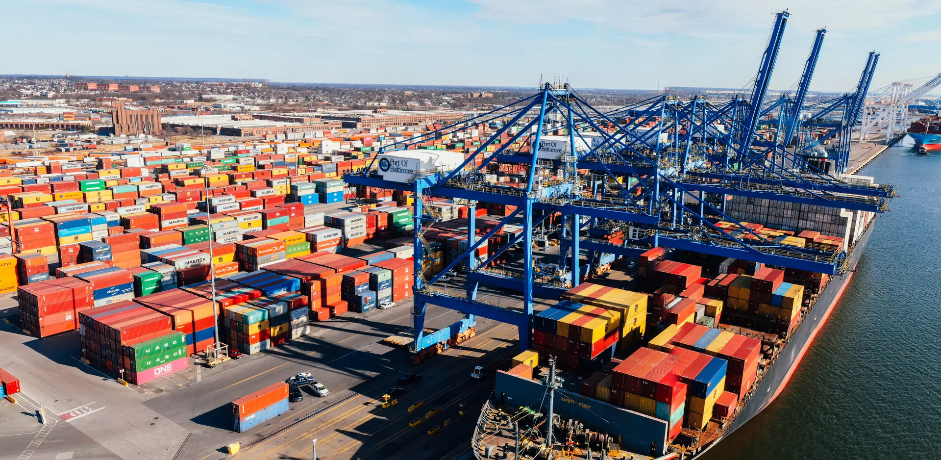 port with cranes